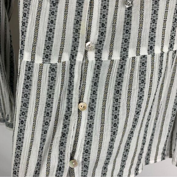 J.Jill Striped Button-Down Peplum Top - Picture 5 of 9